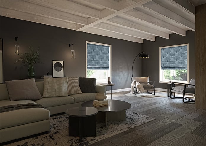 Classic Woodland, Monochrome - Motorised Roman Blind - Image 6